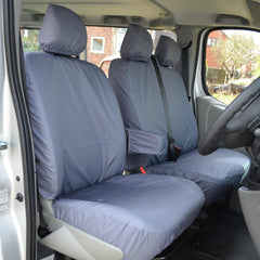 Nissan Primastar 2006-2014 Driver And Front Double Passenger Seat Covers (With Armrest) - Grey