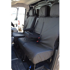Peugeot Boxer Van 2016 On Driver And Double Front (With Worktray) Seat Covers - Black