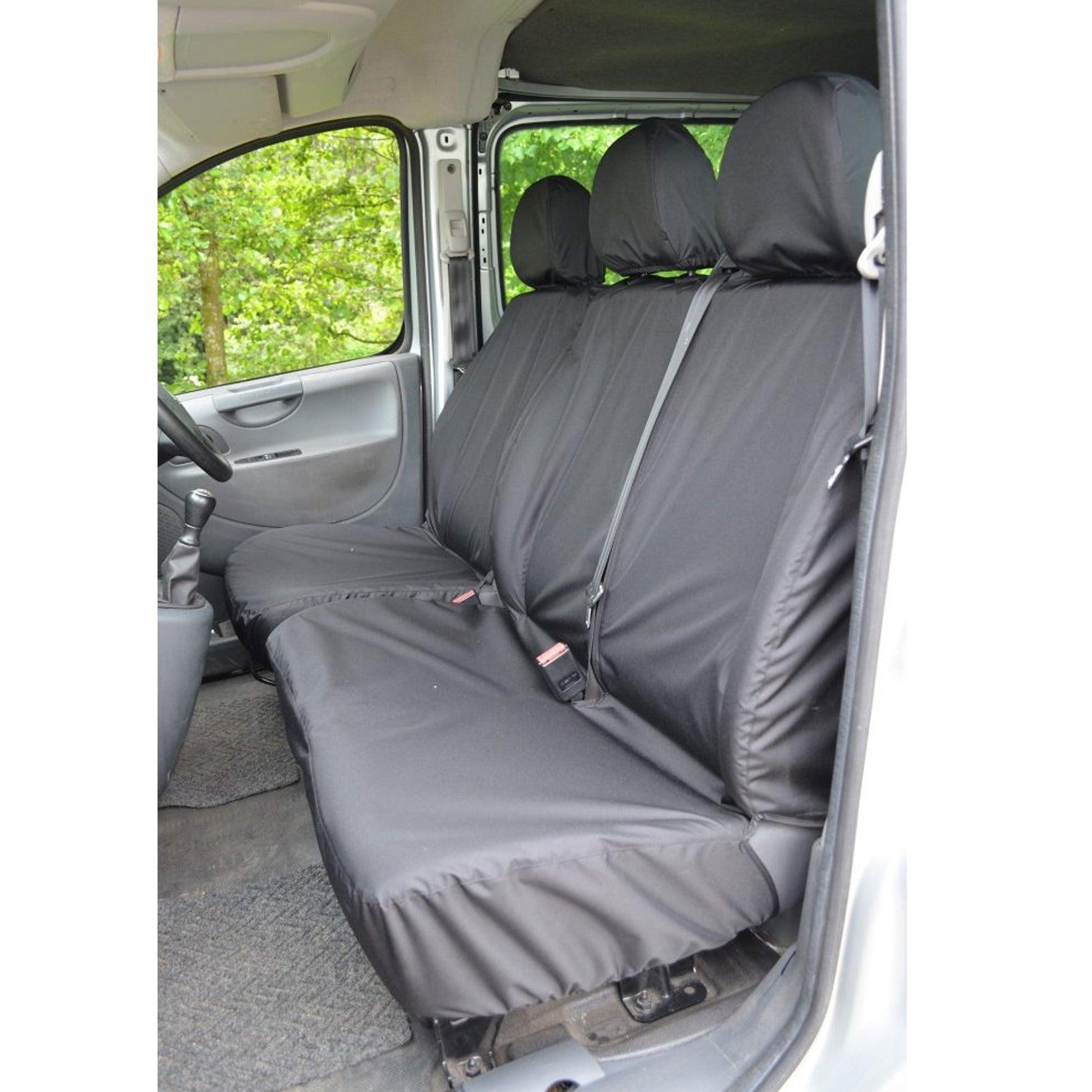 Peugeot Expert Van 2007-2016 Driver And Front Double Passenger Seat Covers - Black
