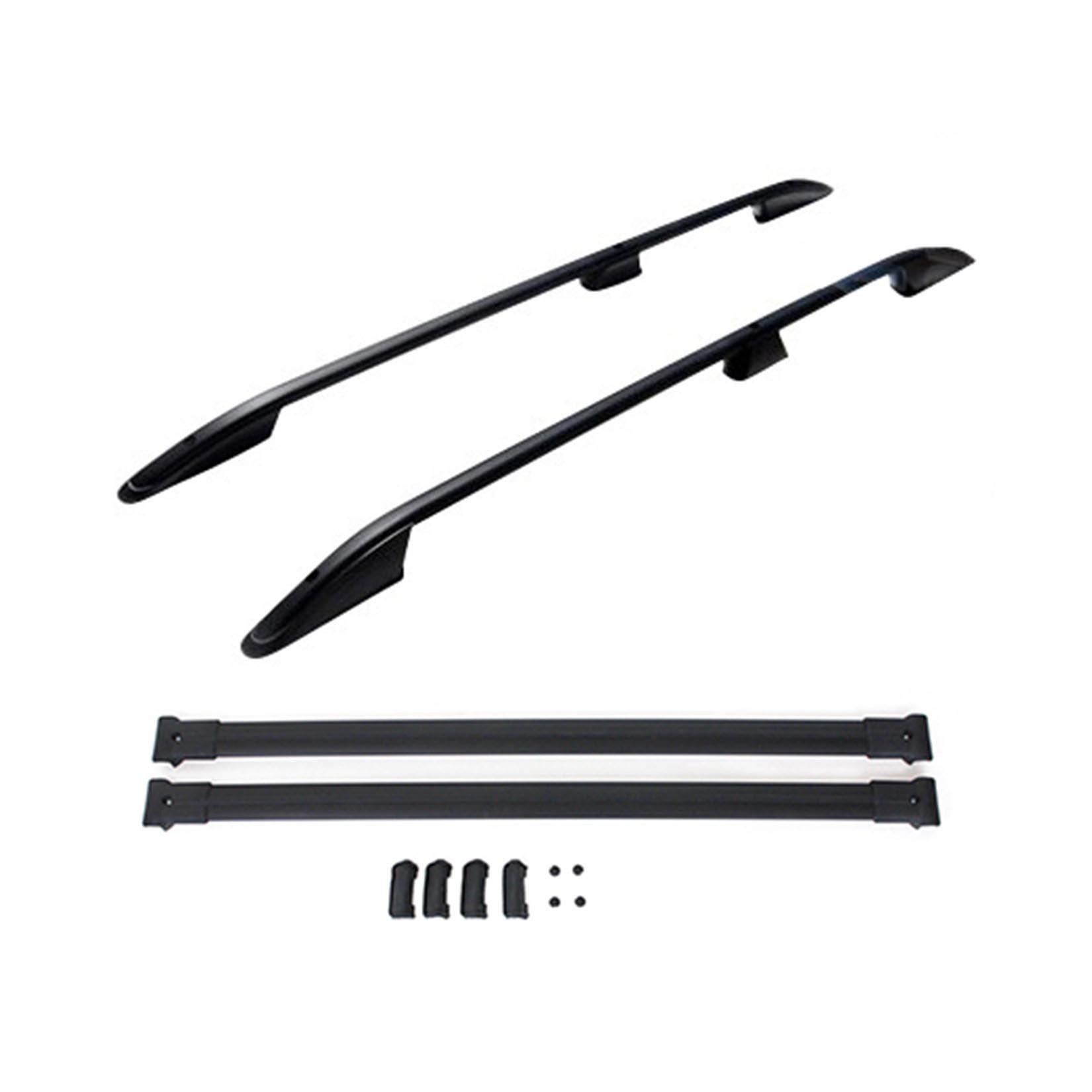 Renault Trafic - Vauxhall Vivaro 2014 On - Swb Black Roof Bars And Cross Bars Set