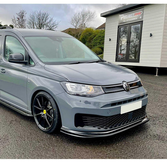 Vw Caddy 2021 On Front Bumper Spoiler Splitter Lip - Gloss Black 1650